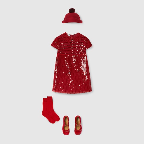 Children's embroidered tulle dress