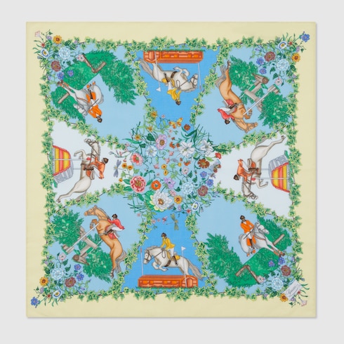 Einstecktuch aus Baumwolle mit Print