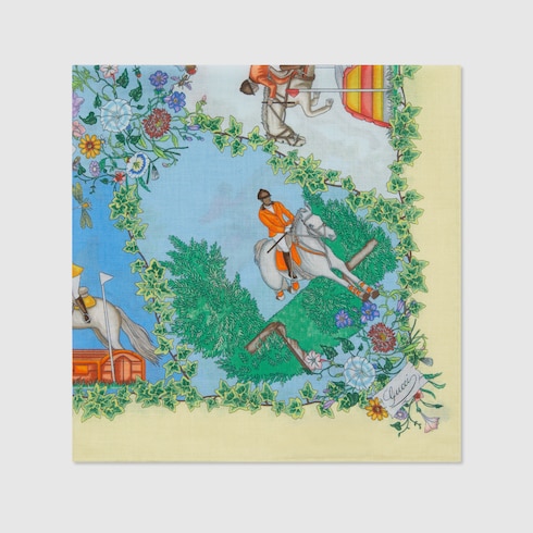 Einstecktuch aus Baumwolle mit Print