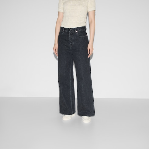 Wide leg denim trouser