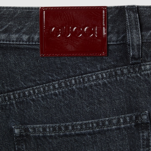 Wide leg denim trouser