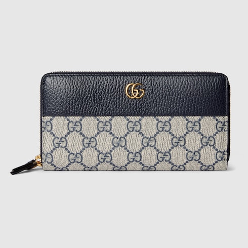 GG Marmont bi-color zip around wallet