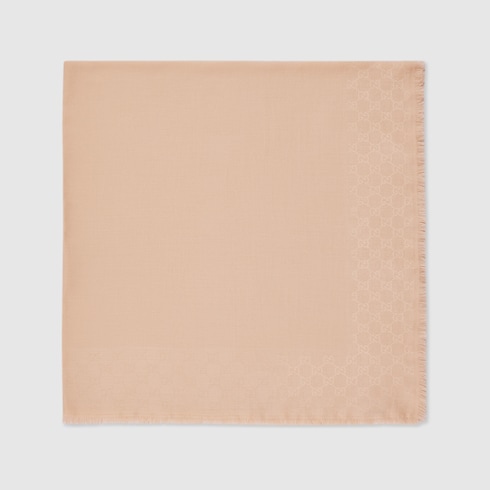 Châle en jacquard de soie et laine GG