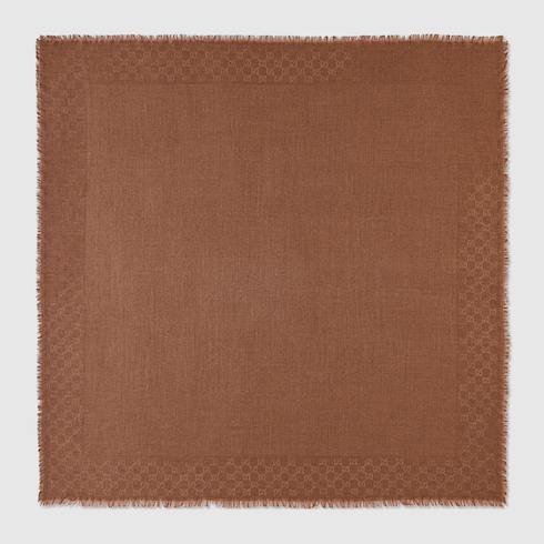 Châle en jacquard de soie et laine GG