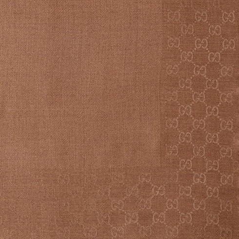Châle en jacquard de soie et laine GG