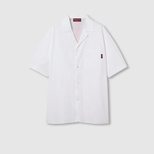 Camicia in cotone dalla vestibilità regolare con Web