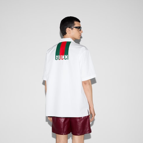 Camisa corte estándar algodón tribanda Web