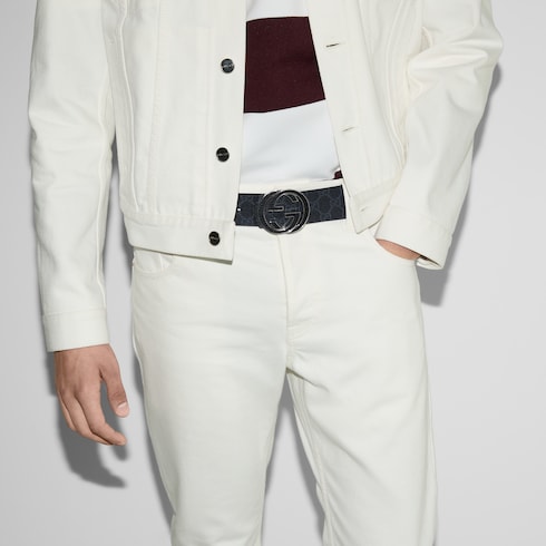 Cinturón reversible con hebilla de GG entrelazada