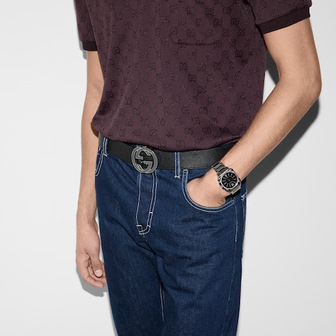 Ceinture réversible avec boucle GG