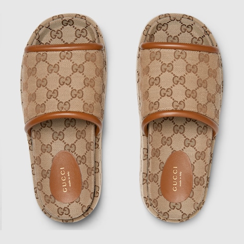 Sandalo donna con plateau e GG