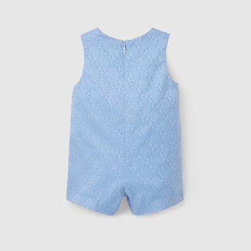 Baby cotton dungaree with GG Shadow Detail 2