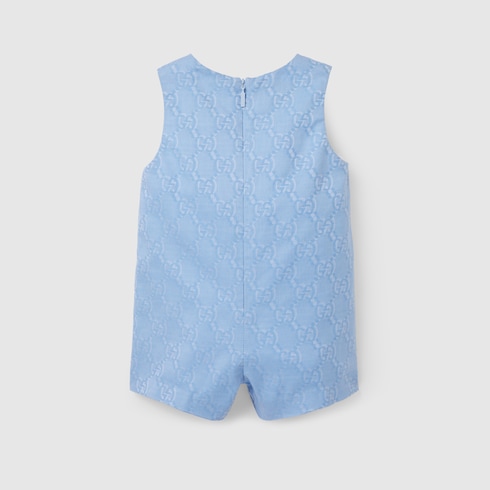 Salopette neonato in cotone con GG Shadow