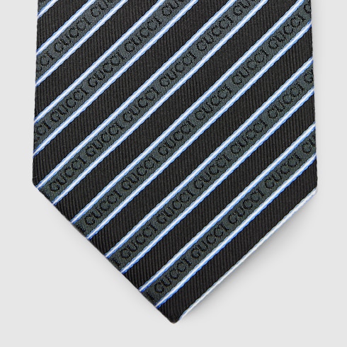 Striped silk jacquard tie