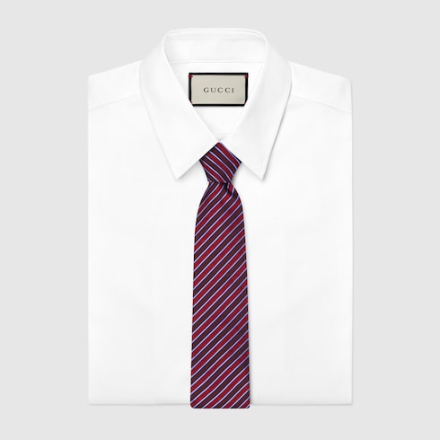Striped silk jacquard tie