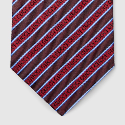 Striped silk jacquard tie