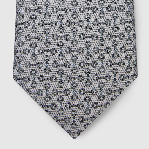 Horsebit silk jacquard tie