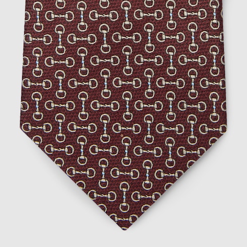Horsebit silk jacquard tie