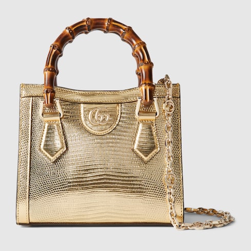 Gucci Diana lizard small tote bag