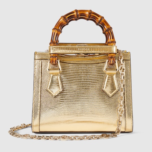 Gucci Diana lizard small tote bag