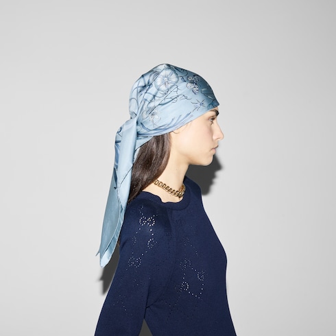 Vierecktuch aus Seide mit Print