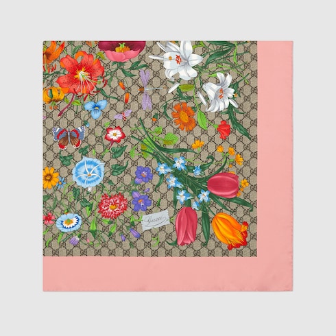 Gucci floral silk scarf online