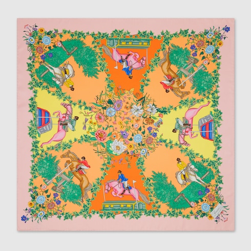 Printed silk carré