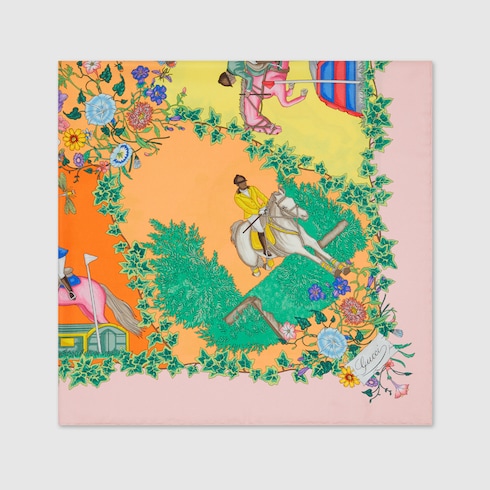 Printed silk twill carré