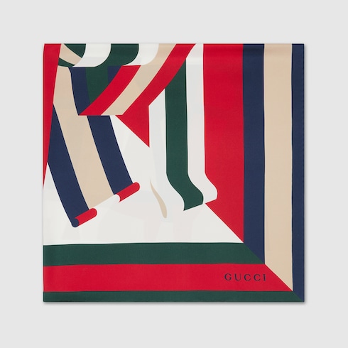 Printed silk twill carré