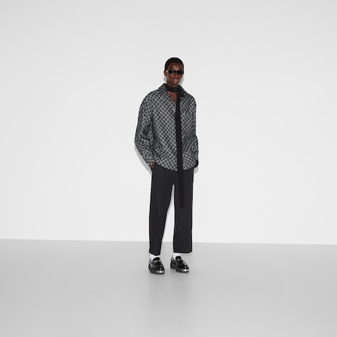 Wendbares Hemd aus Wolle und GG Denim