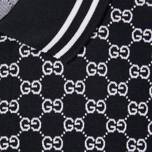 GG cotton piquet jacquard polo shirt Detail 7