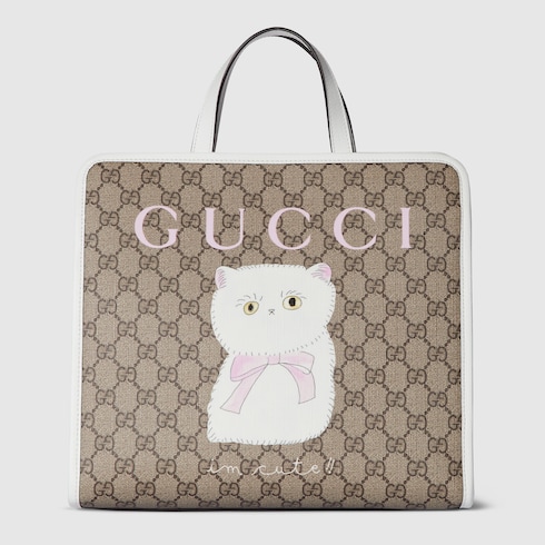 Borsa shopping bambino in tessuto GG stampato