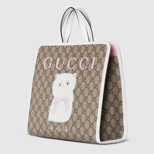 Borsa shopping bambino in tessuto GG stampato