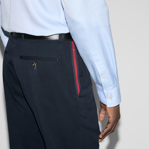 Cotton gabardine trouser with Web Detail 5