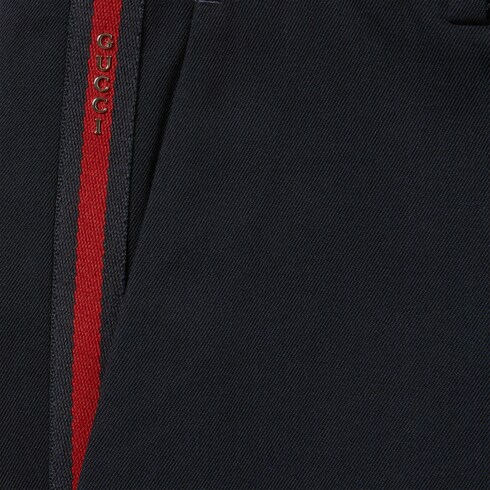 Брюки из хлопкового габардина с лентой Web