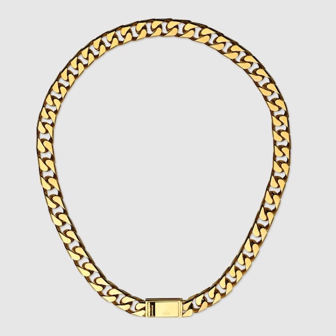 Gliederhalskette mit Gucci Schriftzug-Schmuckelement