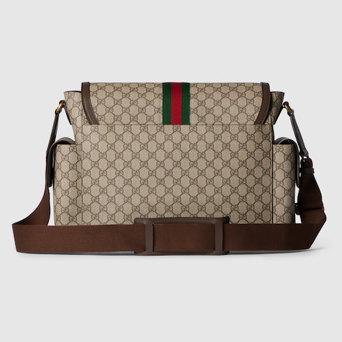 GroBe GG Wickeltasche in beigefarbener und dunkelbrauner Supreme GUCCI BE