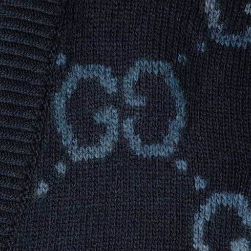 Chaqueta de punto de lana con intarsia de GG