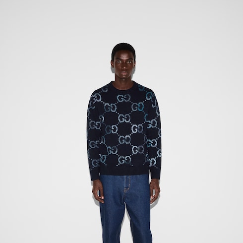 Maglione in lana con intarsio GG