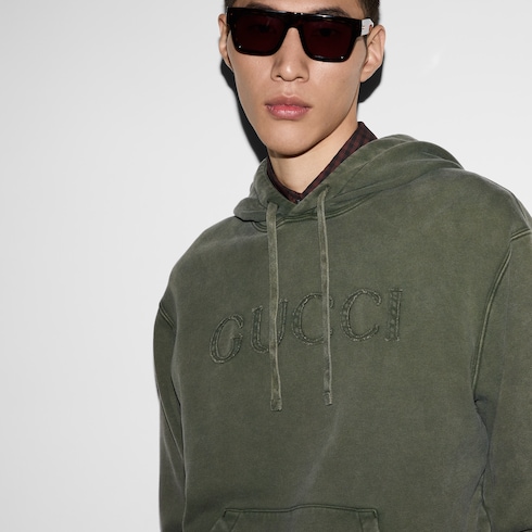 Sweat-shirt en jersey de coton avec broderie