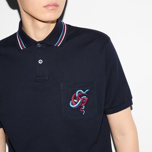 Embroidered stretch cotton polo shirt Detail 5