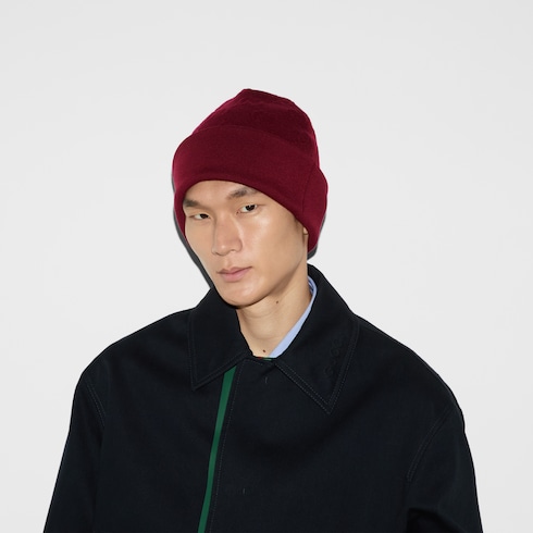 Bonnet en jacquard de laine mélangée GG