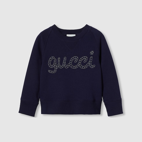 Sweat-shirt pour enfant en coton brodé