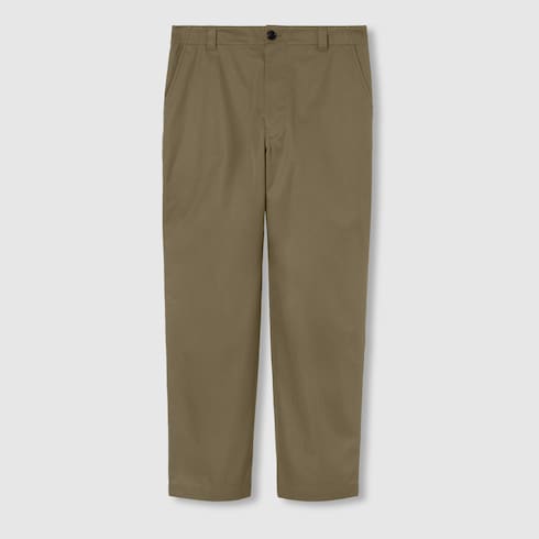 Pantalón de sarga de algodón con tribanda Web