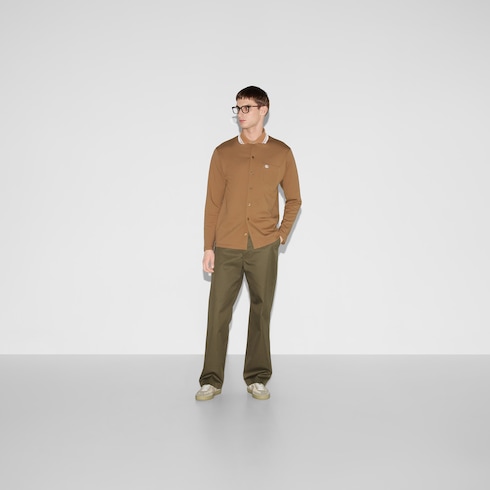 Pantalón de sarga de algodón con tribanda Web