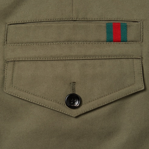 Pantalone in twill di cotone con dettaglio Web