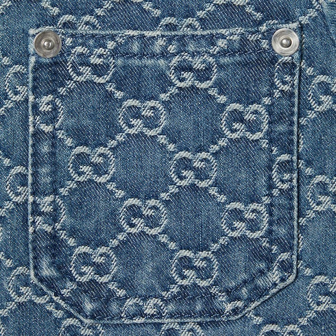 Chaqueta infantil de jacquard de denim con GG