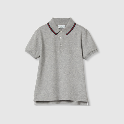 Polo bambino in cotone con Web