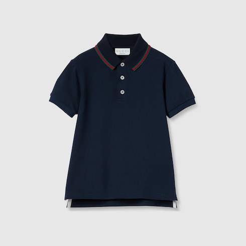 Polo bambino in cotone con Web