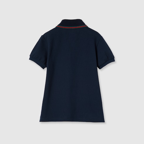 Children's cotton polo top with Web Detail 2