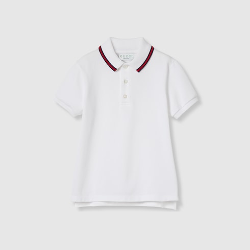 Polo bambino in cotone con Web